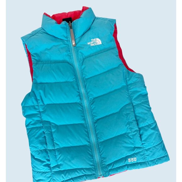 THE NORTH FACE Kids Full Zip Puffer Vest Blue Size Medium - Picture 1 of 6
